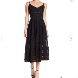 NSR Black Lace Midi Dress